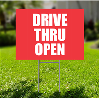 Lawn-Sign - Drive Thru Open